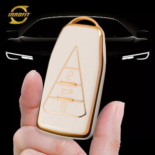 VEG1T1-White-Gold Plating- Car Key Cover For Venucia