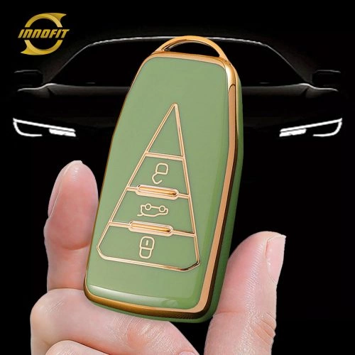 VEG1T1-Green-Gold Plating- Car Key Cover For Venucia