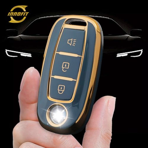 VEH1T1-Granny Grey-Gold Plating- Car Key Cover For Venucia