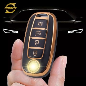VEH2T1-Black-Gold Plating- Car Key Cover For Venucia