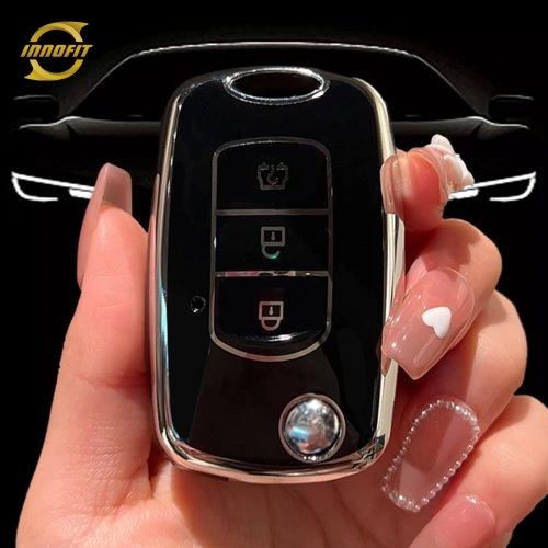 VEK1T1-Black-Gold Plating- Car Key Cover For Venucia