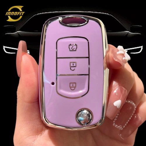VEK1T1-Purple-Silver Plating- Car Key Cover For Venucia
