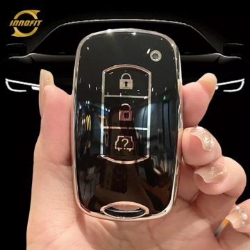 VEL1T1-Black-Silver Plating- Car Key Cover For Venucia