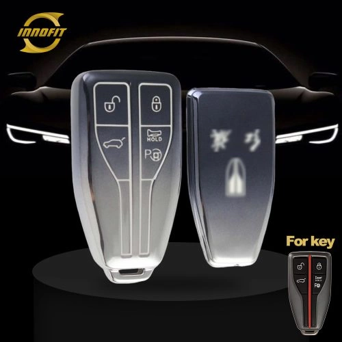 HNA3T1-Gradient Gray- Car Key Cover For Hong Qi