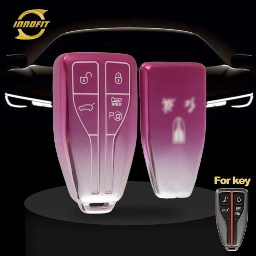 HNA3T1-Gradient Pink- Car Key Cover For Hong Qi