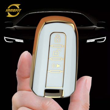 SSC1T1-White-Gold Plating- Car Key Cover For Ssangyong