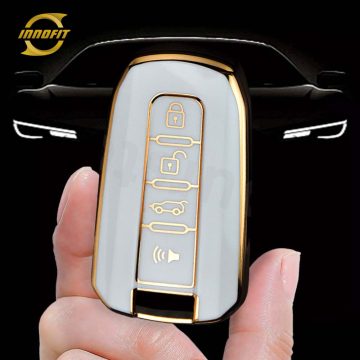 SSC2T1-White-Gold Plating- Car Key Cover For Ssangyong