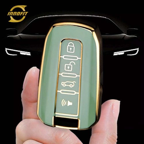 SSC2T1-Green-Gold Plating- Car Key Cover For Ssangyong