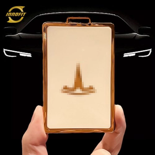 TEB1T1-White-Gold Plating- Car Key Cover For Tesla