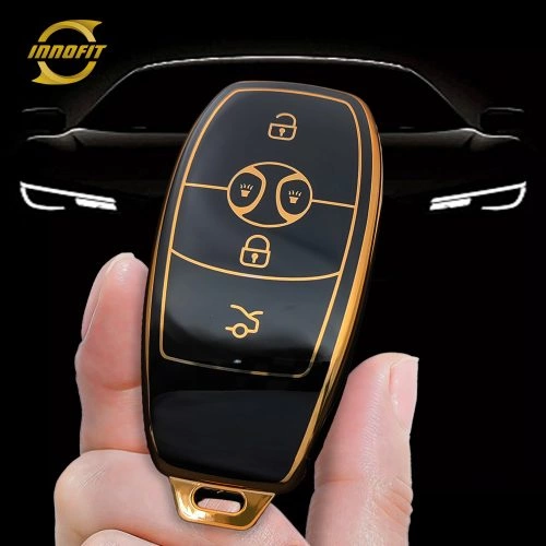 BIC1T1-Black-Gold Plating- Car Key Cover For BAIC