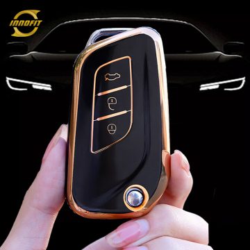 BID1T1-Black-Gold Plating- Car Key Cover For BAIC