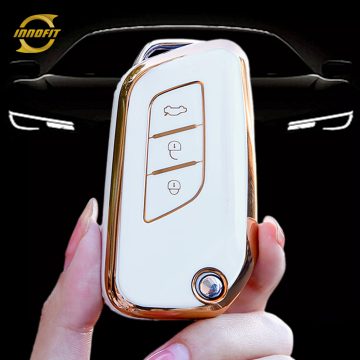 BID1T1-White-Gold Plating- Car Key Cover For BAIC
