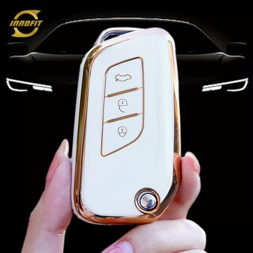 BID1T1-White-Gold Plating- Car Key Cover For BAIC