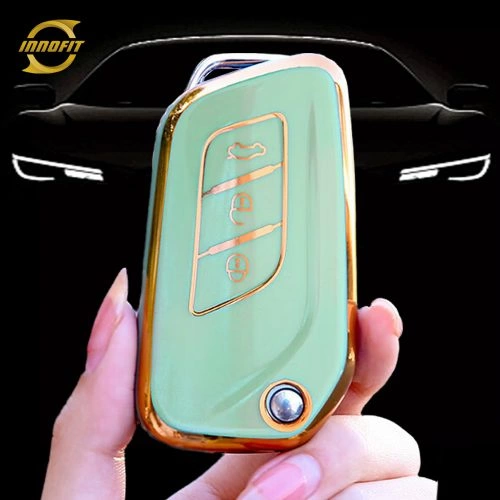 BID1T1-Green-Gold Plating- Car Key Cover For BAIC
