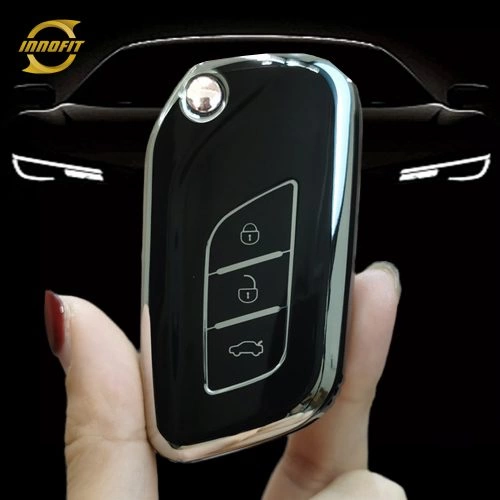 BID1T1-Black-Silver Plating- Car Key Cover For BAIC