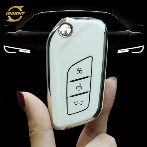 BID1T1-White-Silver Plating- Car Key Cover For BAIC