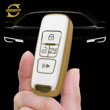 PRA2T1-White-Gold Plating- Car Key Cover For Proton