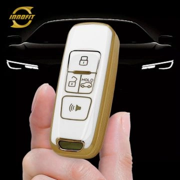PRA2T1-White-Gold Plating- Car Key Cover For Proton