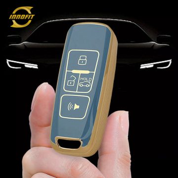 PRA2T1-Granny Grey-Gold Plating- Car Key Cover For Proton