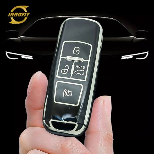 PRA2T1-Black-Silver Plating- Car Key Cover For Proton