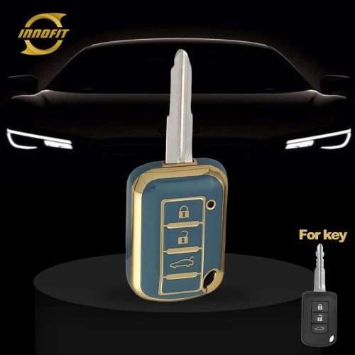 MIG1T1-Granny Grey-Gold Plating- Car Key Cover For Mitsubishi