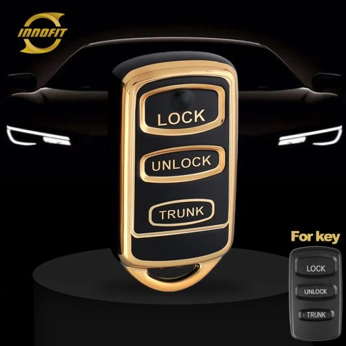 MII1T1-Nero-Placcatura oro-Copertura della chiave dell'auto per Mitsubishi