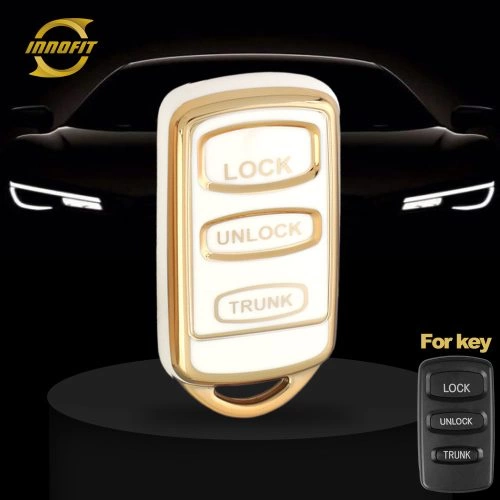 MII1T1-White-Gold Plating- Car Key Cover For Mitsubishi