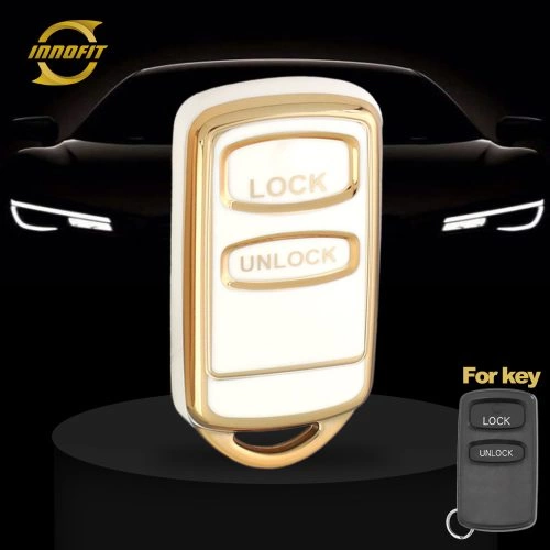 MII2T1-White-Gold Plating- Car Key Cover For Mitsubishi