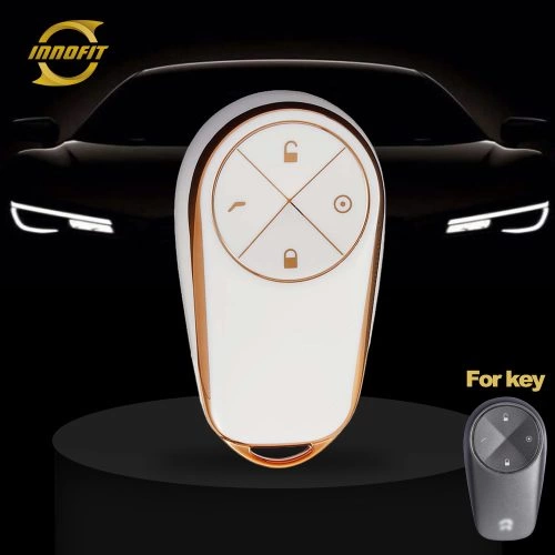 NOA2T1-Branco-Dourado- Capa para chave de carro para NIO