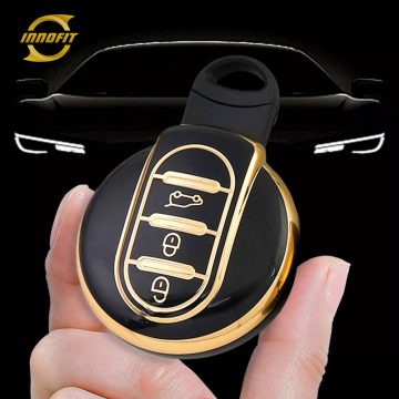 MNA2T1-Black-Gold Plating- Car Key Cover For MINI