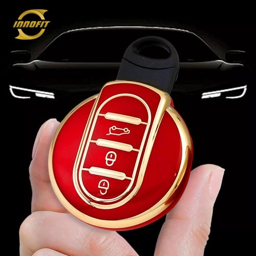 MNA2T1-красный-золотое-покрытие-автомобильный-ключ-обложка-для- MINI