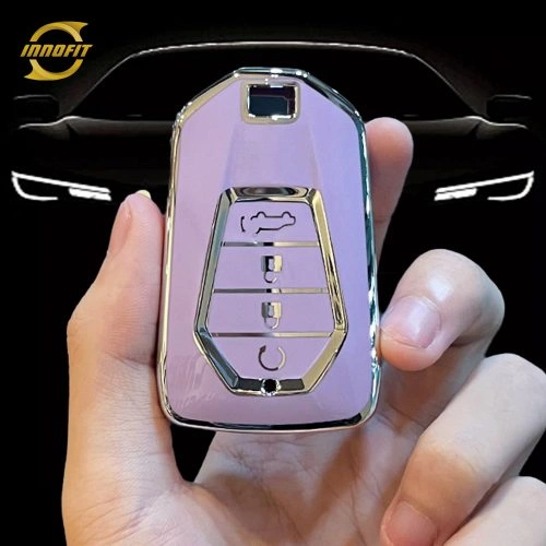 LSB2T1-Purple-Silver Plating- Car Key Cover For Lsuzu