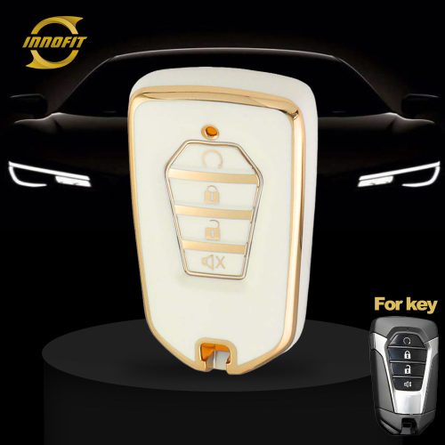 LSB4T1-White-Gold Plating- Car Key Cover For Lsuzu
