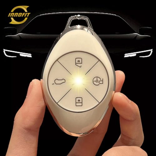 XPB1T1-White-Silver Plating- Car Key Cover For XPENG