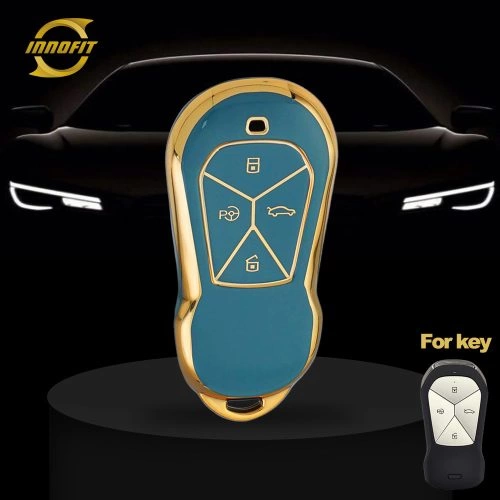 XPD1T1-Granny Grey-Gold Plating- Car Key Cover For XPENG