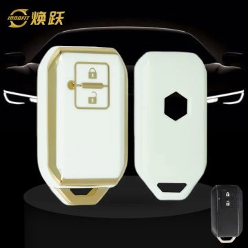 SUB2T1-White-Gold Plating- Car Key Cover For Suzuki