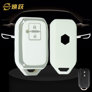 SUB2T1-White-Silver Plating- Car Key Cover For Suzuki