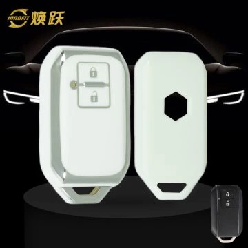 SUB2T1-White-Silver Plating- Car Key Cover For Suzuki