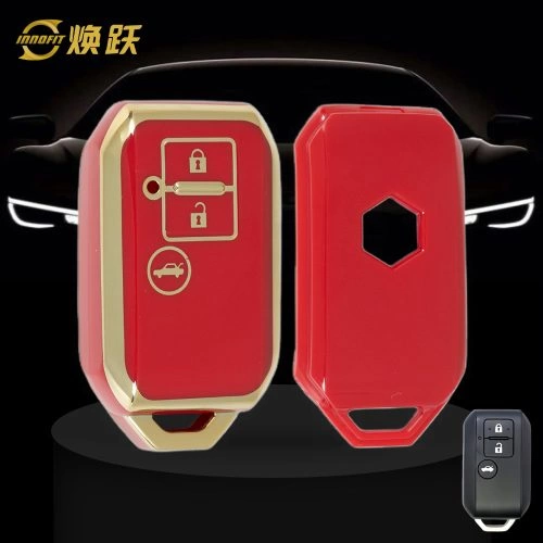 SUB3T1-Red-Gold Plating- Car Key Cover For Suzuki