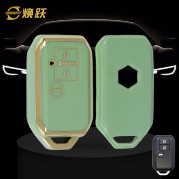 SUB3T1-Green-Gold Plating- Car Key Cover For Suzuki