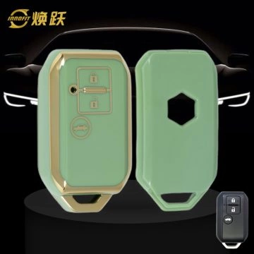 SUB3T1-Green-Gold Plating- Car Key Cover For Suzuki