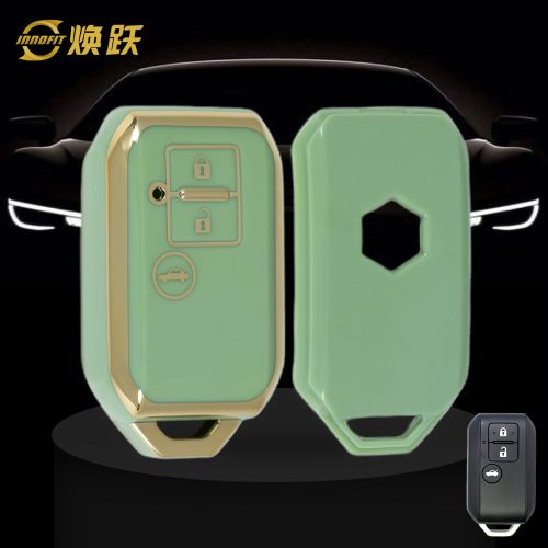 SUB3T1-Green-Gold Plating- Car Key Cover For Suzuki