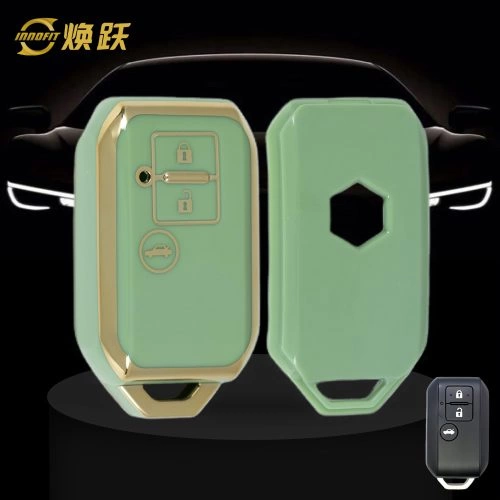 SUB3T1-Green-Gold Plating- Car Key Cover For Suzuki