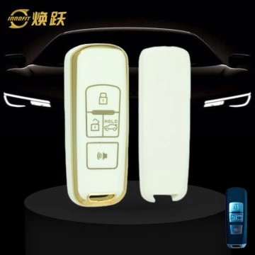 PRA2T1-White-Gold Plating- Car Key Cover For Proton