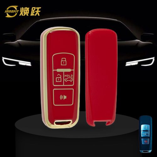 PRA2T1-Red-Gold Plating- Car Key Cover For Proton