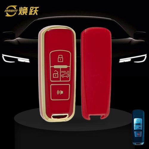 PRA2T1-Red-Gold Plating- Car Key Cover For Proton