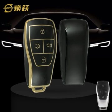 BIB1T1-Black-Gold Plating- Car Key Cover For BAIC