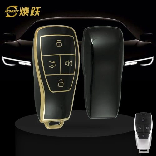BIB1T1-Black-Gold Plating- Car Key Cover For BAIC