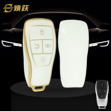 BIB1T1-White-Gold Plating- Car Key Cover For BAIC