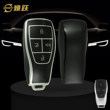 BIB1T1-Black-Silver Plating- Car Key Cover For BAIC